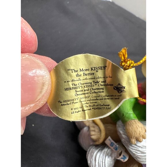 The Bradford Exchange 2011 Charming Tails Hersheys Kiss Ornament The More Kisses - Picture 6 of 7